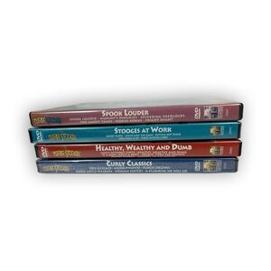 Three Stooges DVD Lot spook louder work healthy wealthy curly classics NIP &used
